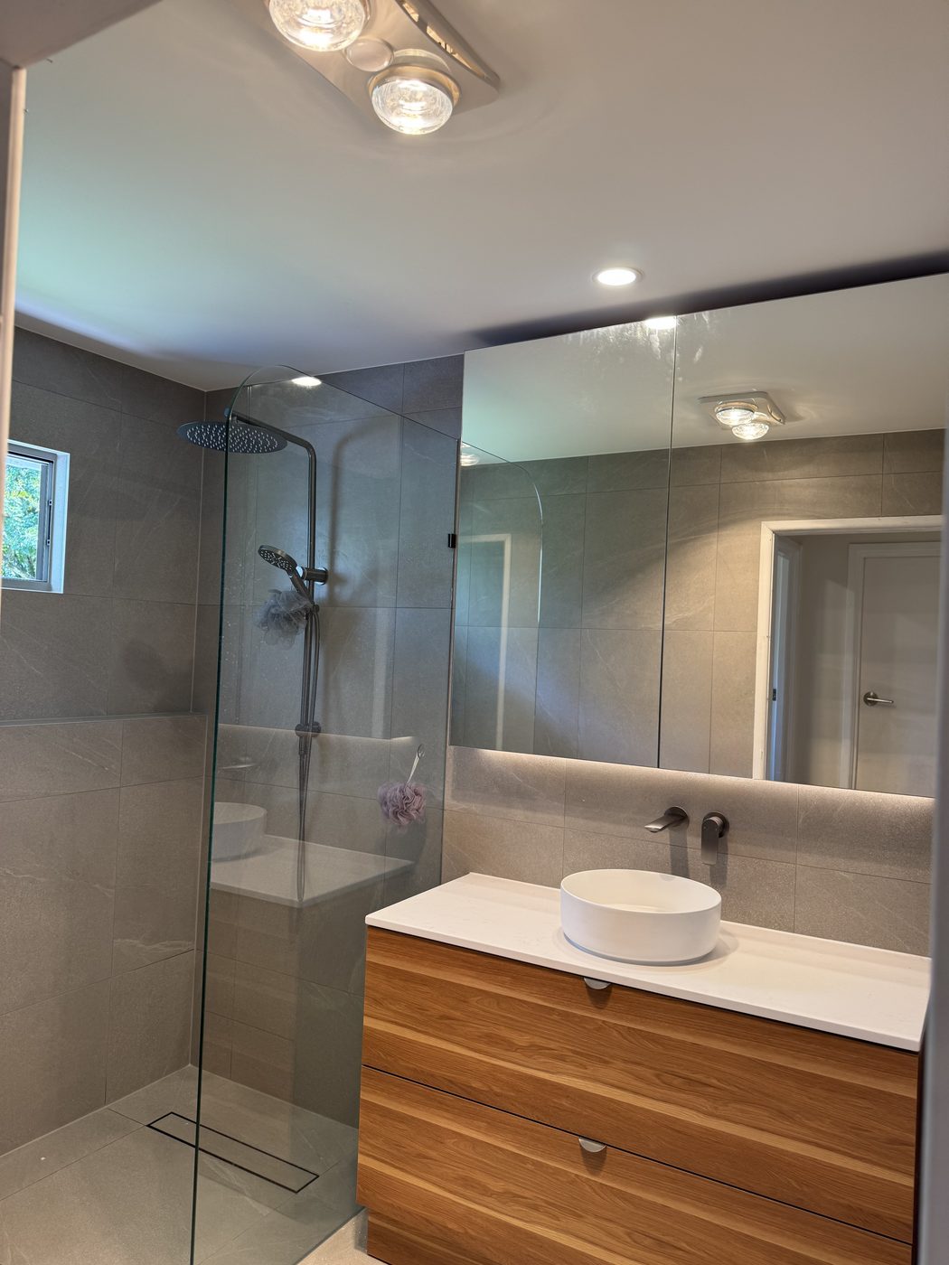 Bathroom downlights & heat lamp — J Scott Electrical, Brisbane Southside